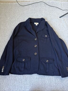 Talbots Women's Navy Button-Front Blazer